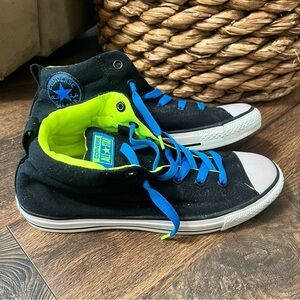 EUC CTAS City Street Black Volt Yellow Lime mid top kicks 9.5